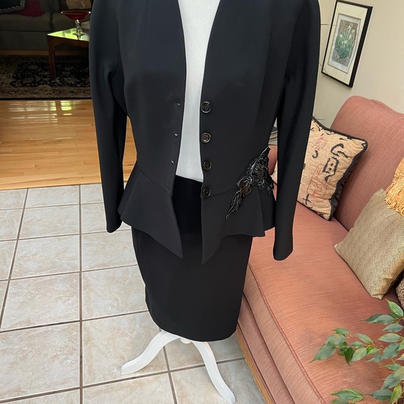Black Rickie Freeman for Teri Jon size 12 cocktail suit - Picture 7 of 14